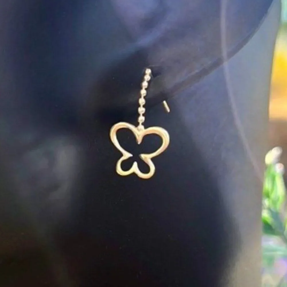 Vintage Sterling Butterfly Drop Earrings